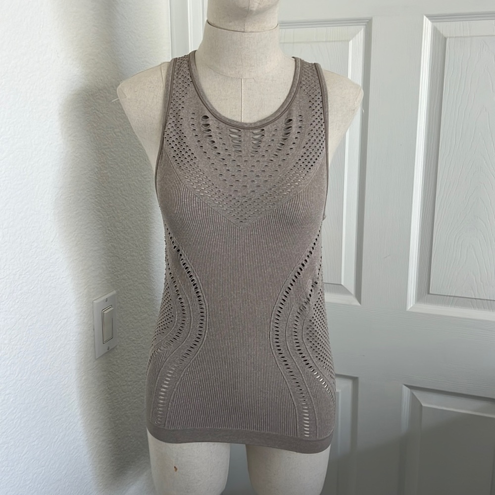 alo yoga laser-cut tank top